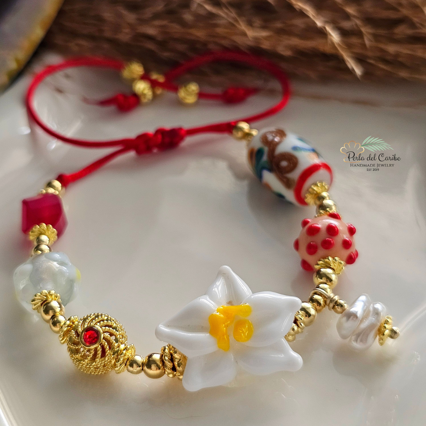 Orchid Murano bracelet
