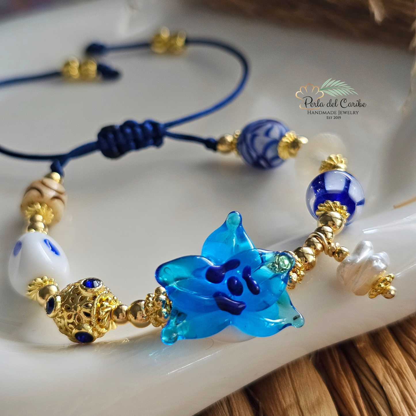 Orchid Murano bracelet