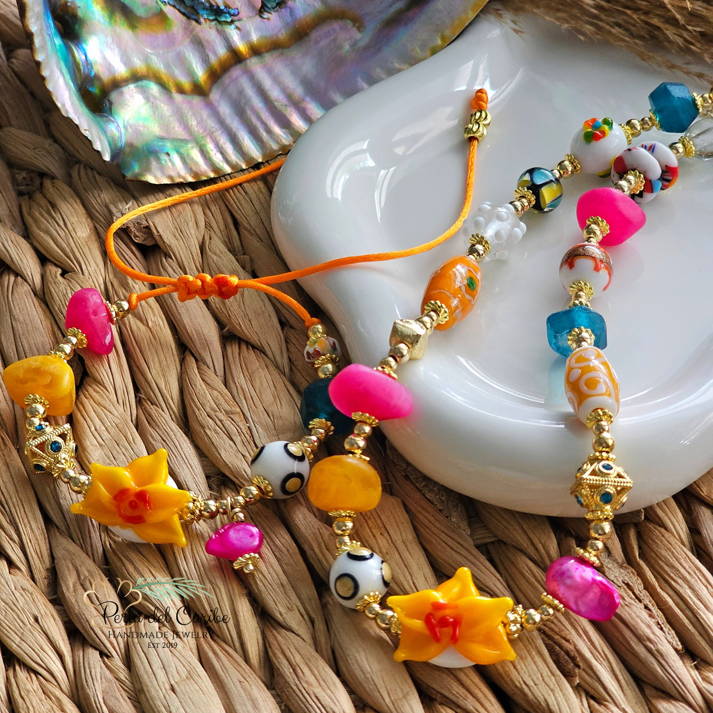 Orchid Murano bracelet