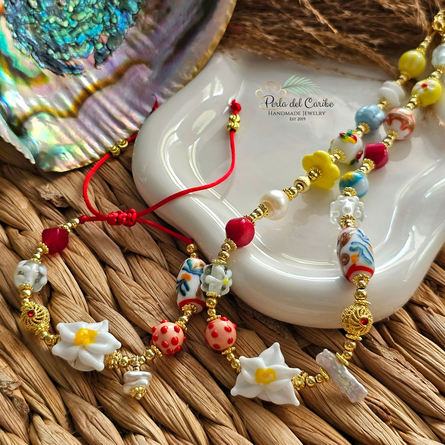 Orchid Murano bracelet