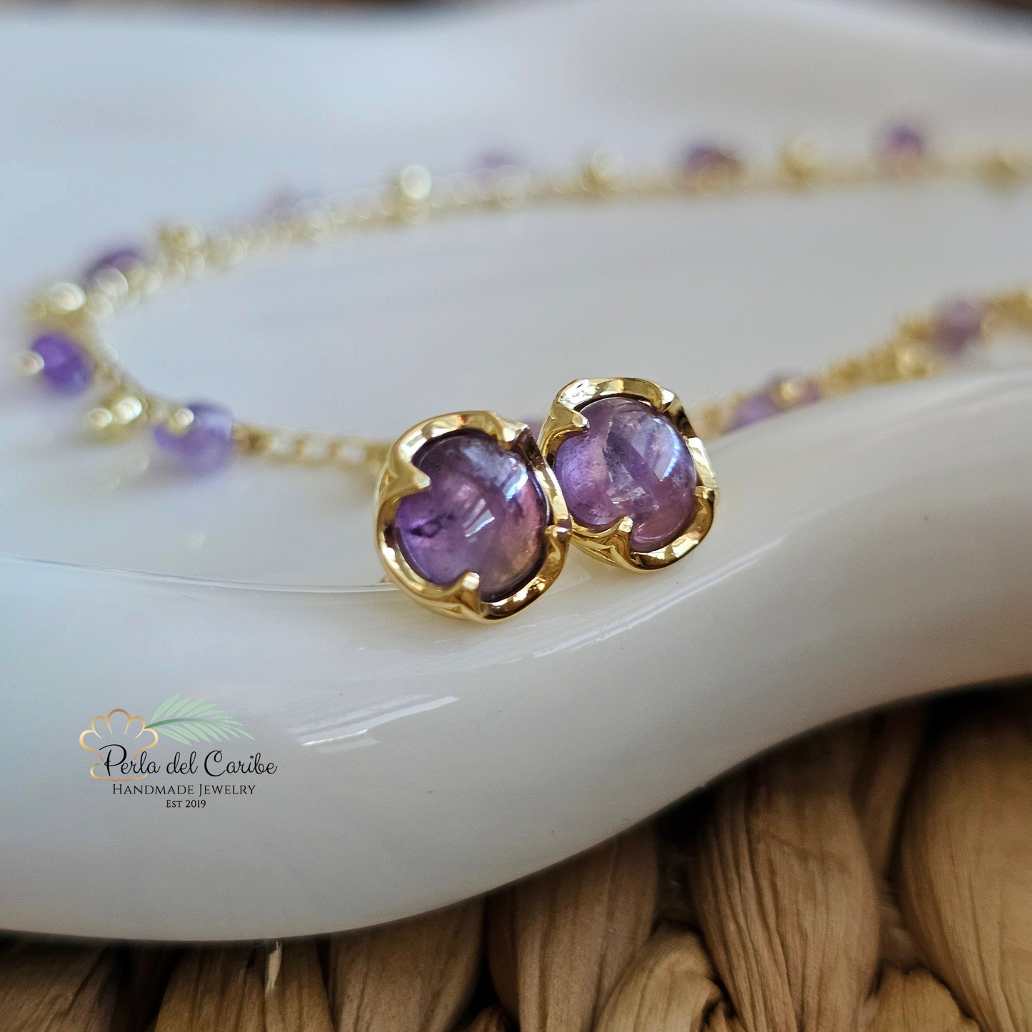 Amethyst Choker/ Studs