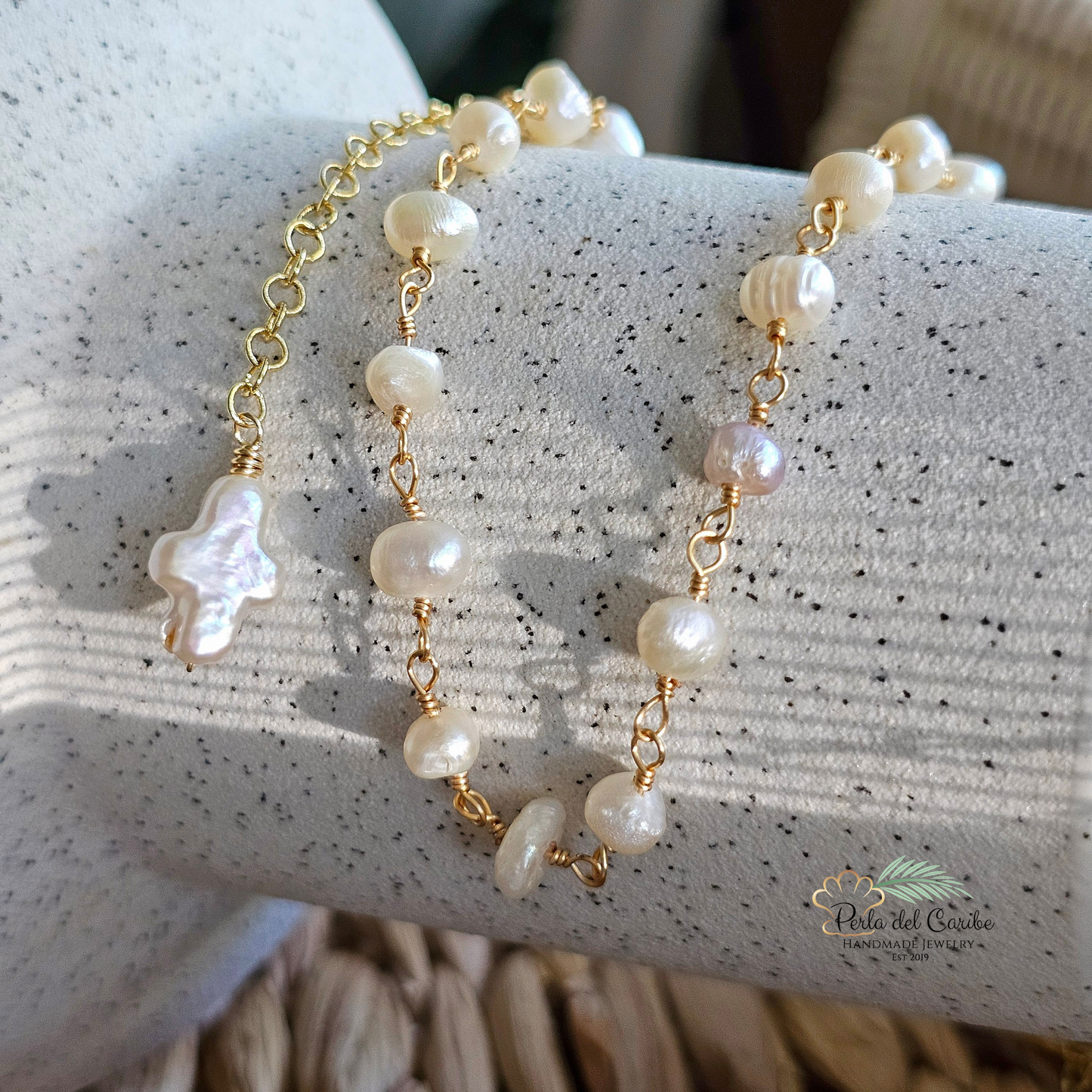 Pearl Cross Choker