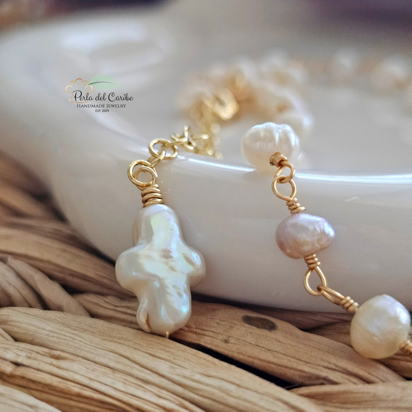 Pearl Cross Choker