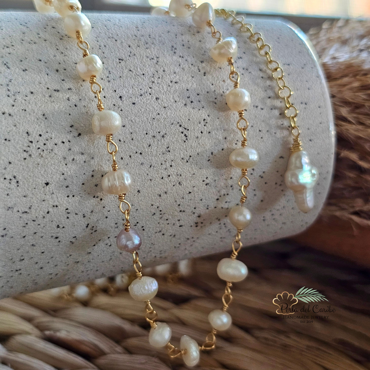 Pearl Cross Choker