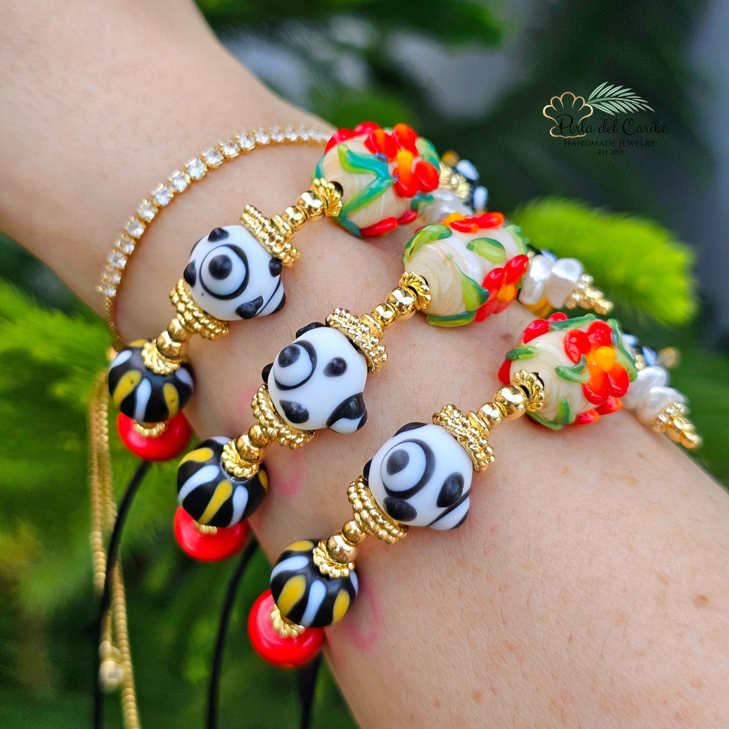 Bee Adjustable Murano Bracelet