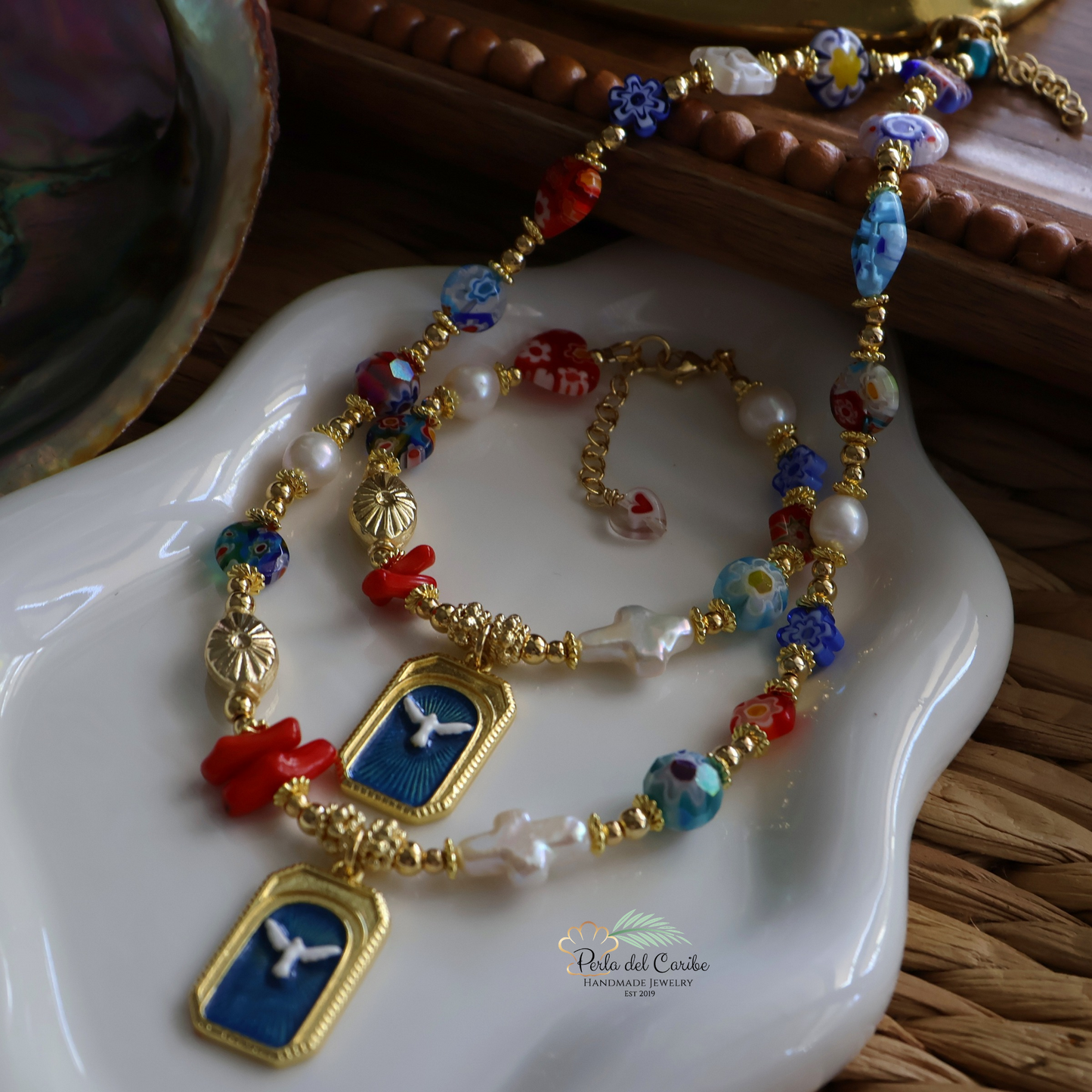 Espíritu Santo Millefiori Necklace