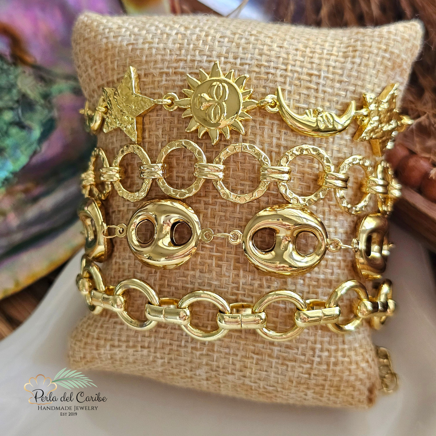 Coffee Bean Chunky Bracelet