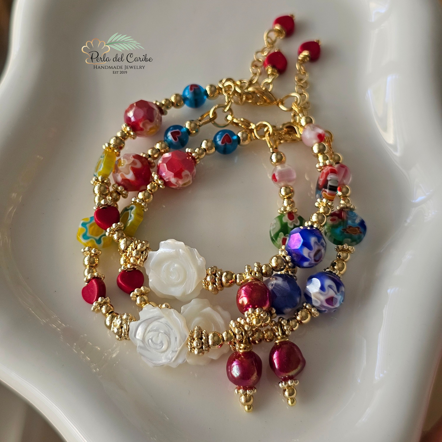 Mother of Pearl Rose Bracelet