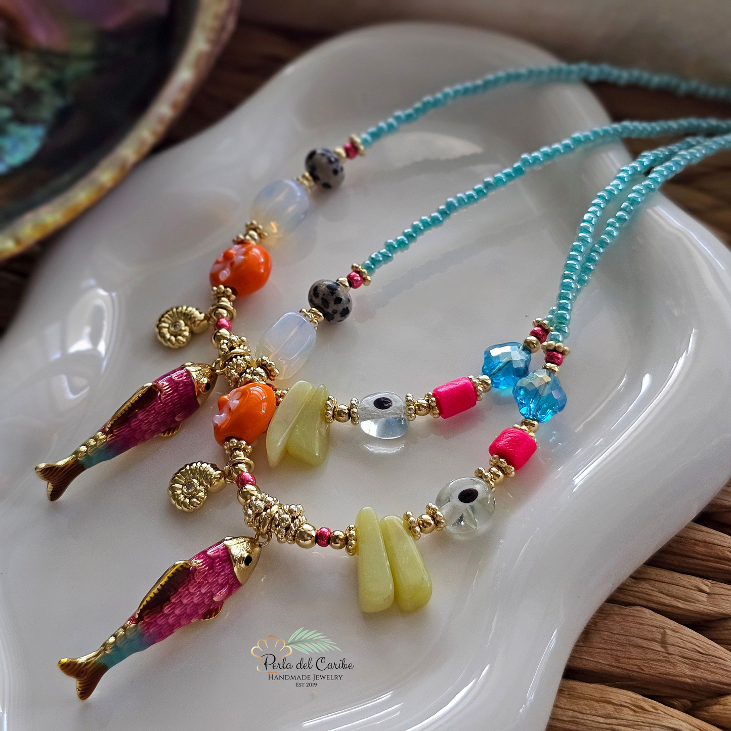 Pink Koi Necklace