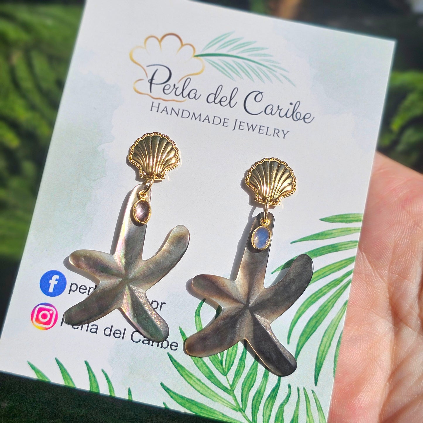 Midnight Starfish Earrings