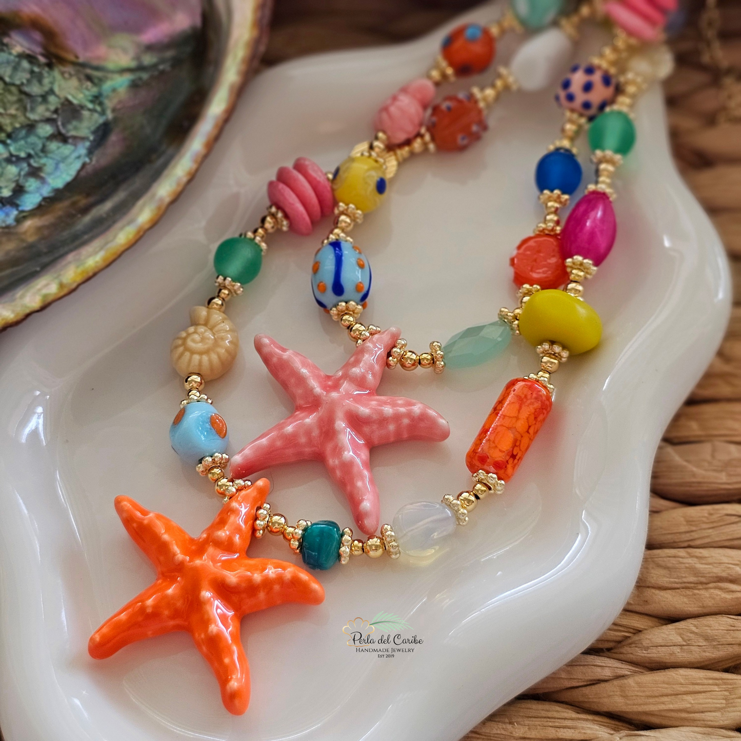 Orange Starfish Necklace