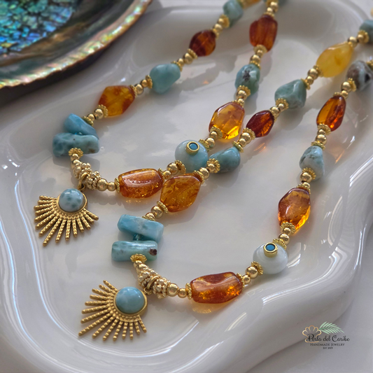 Larimar & Amber Necklace
