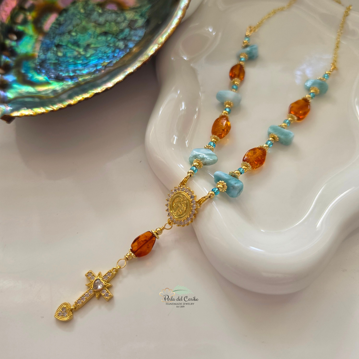 San Benito Larimar Decenary Chain