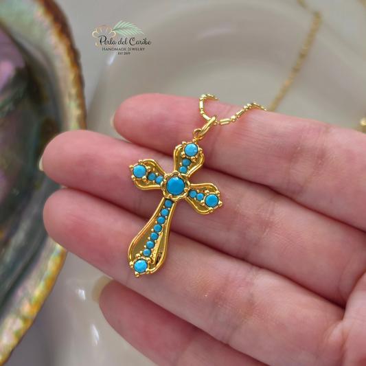 Turquoise Cross Chain