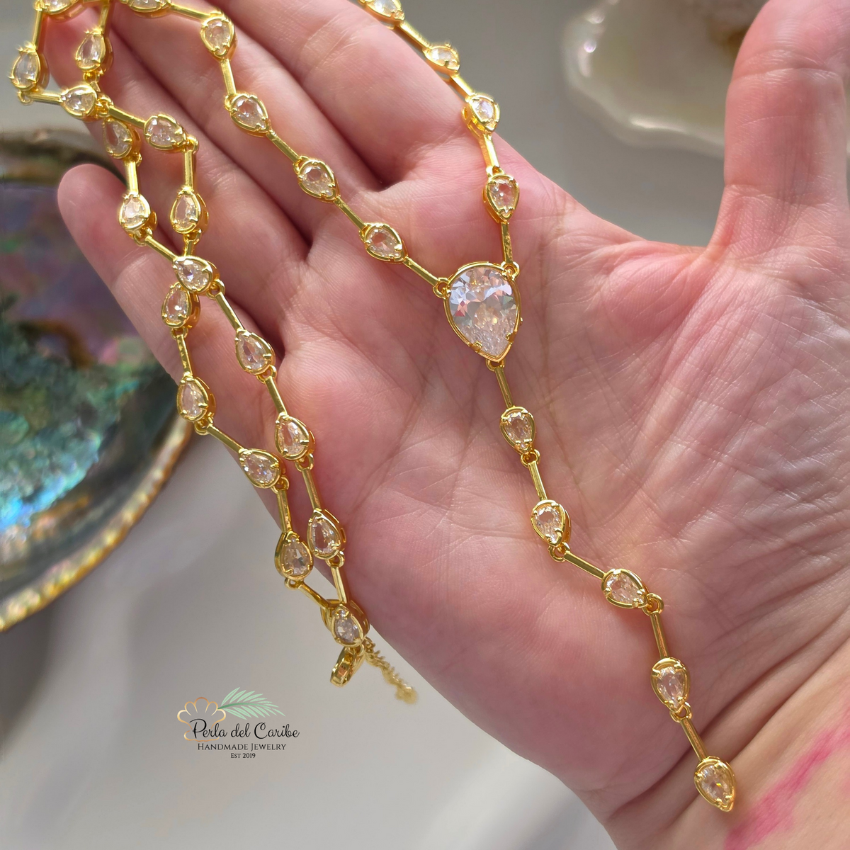 Teardrop Lariat Necklace