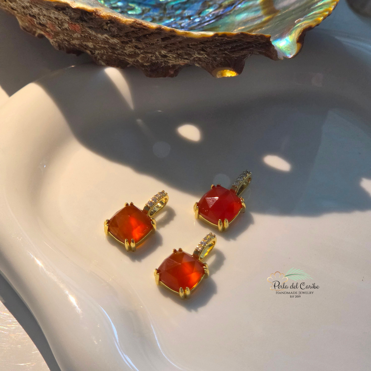 Carnelian Square Charm