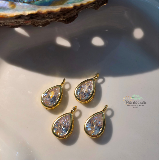 Teardrop Zirconia Charm