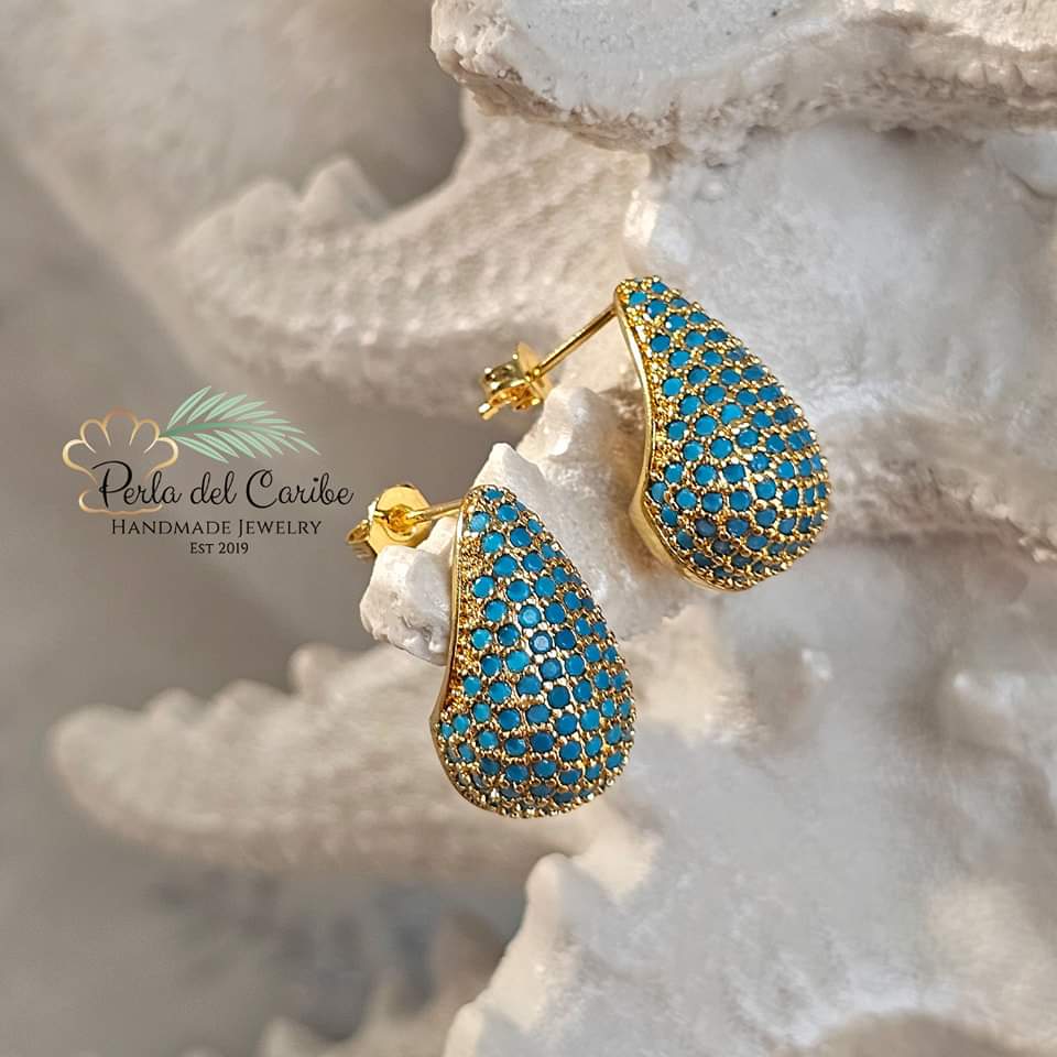 Zirconia Water Drop Studs