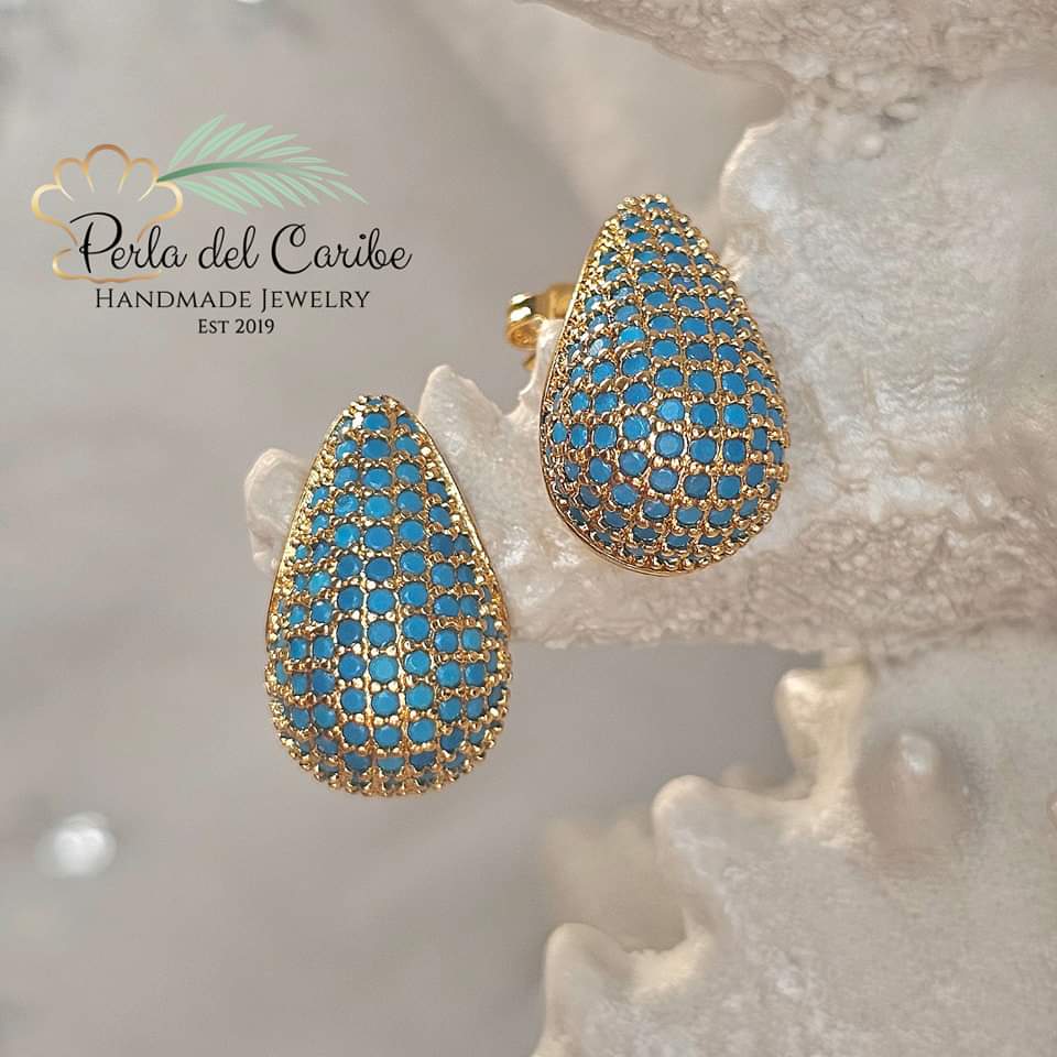 Zirconia Water Drop Studs
