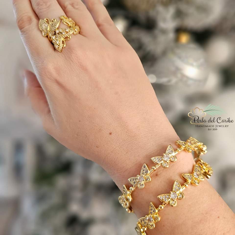 Butterfly Zirconia Bangle