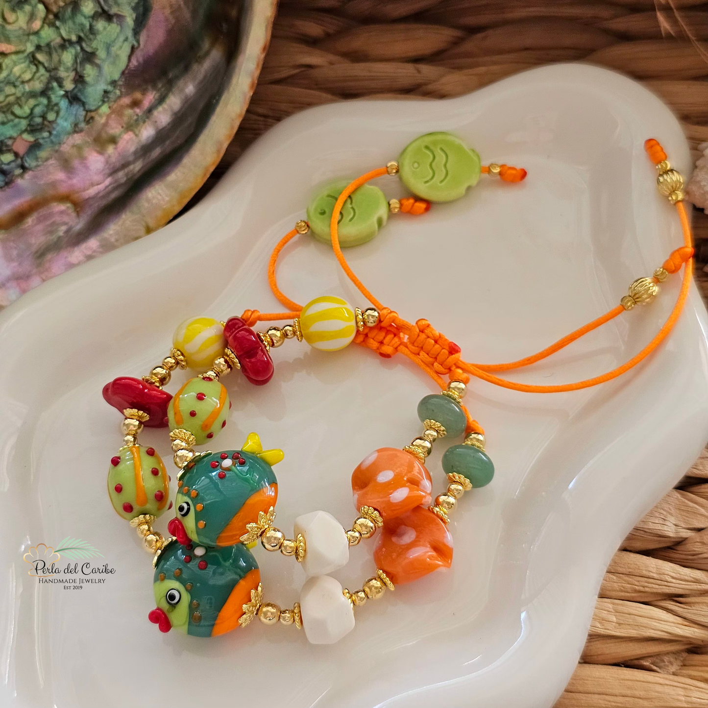 Flower Fish Adjustable Bracelet