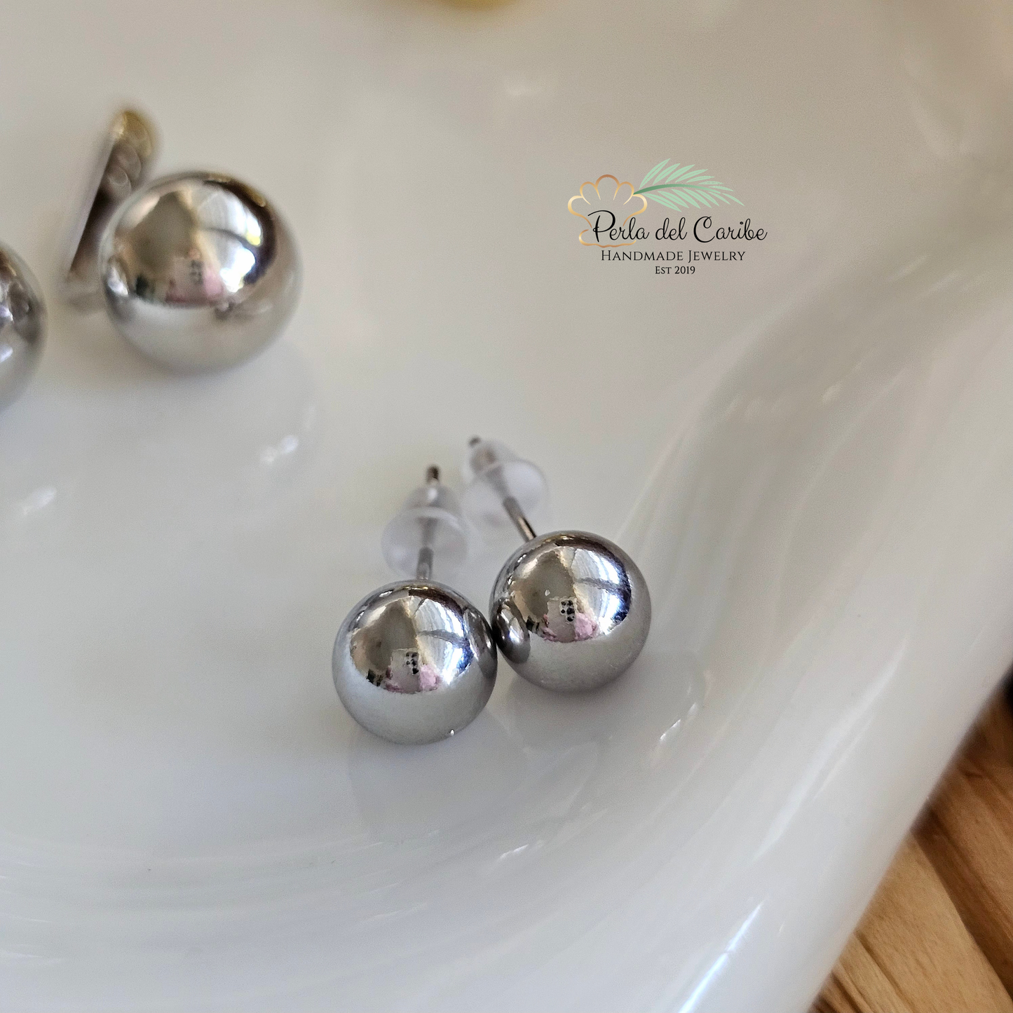 Round Ball Stud Earrings