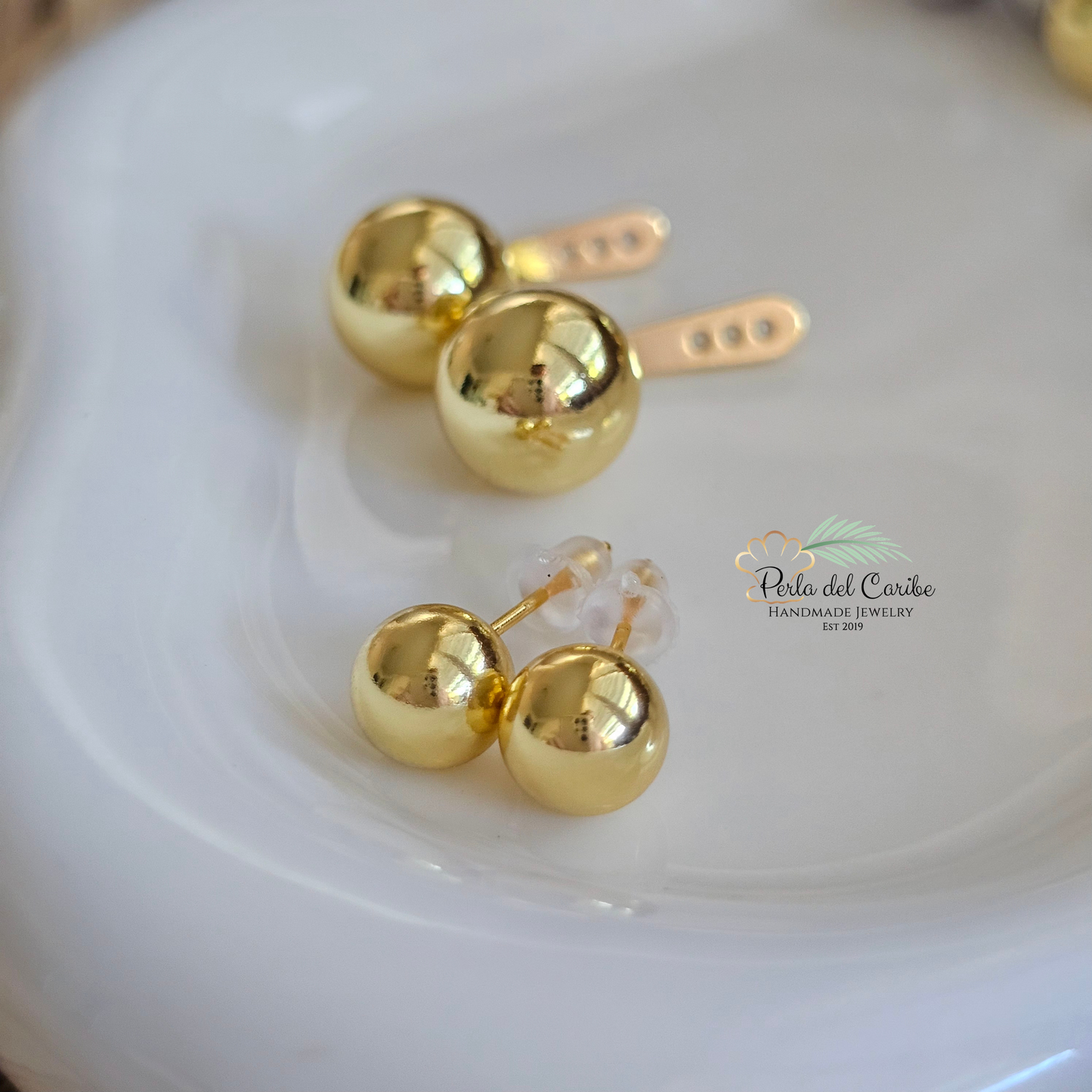Round Ball Stud Earrings
