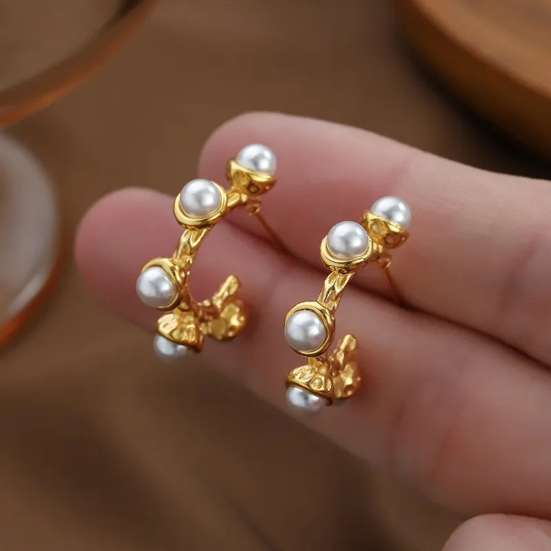 Pearl Semi-Hoops (Small)