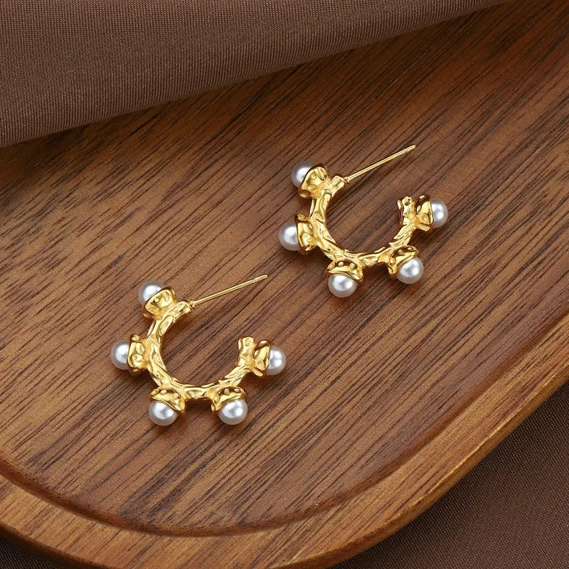 Pearl Semi-Hoops (Small)