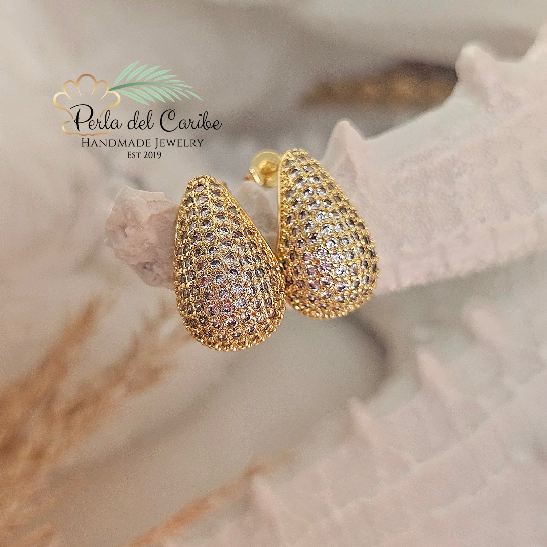 Zirconia Water Drop Studs