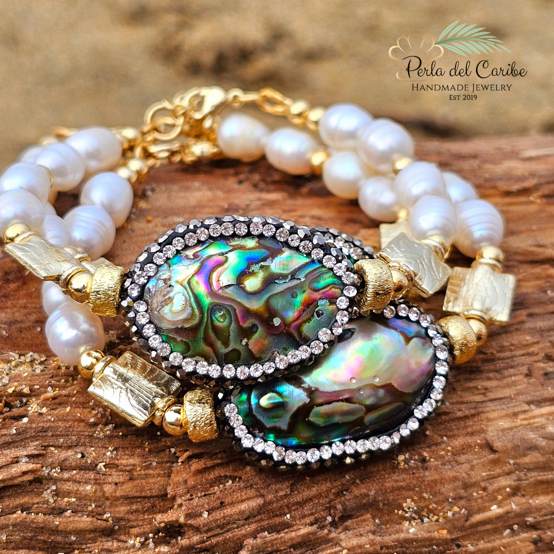 Abalone Shell & Pearls Bracelet