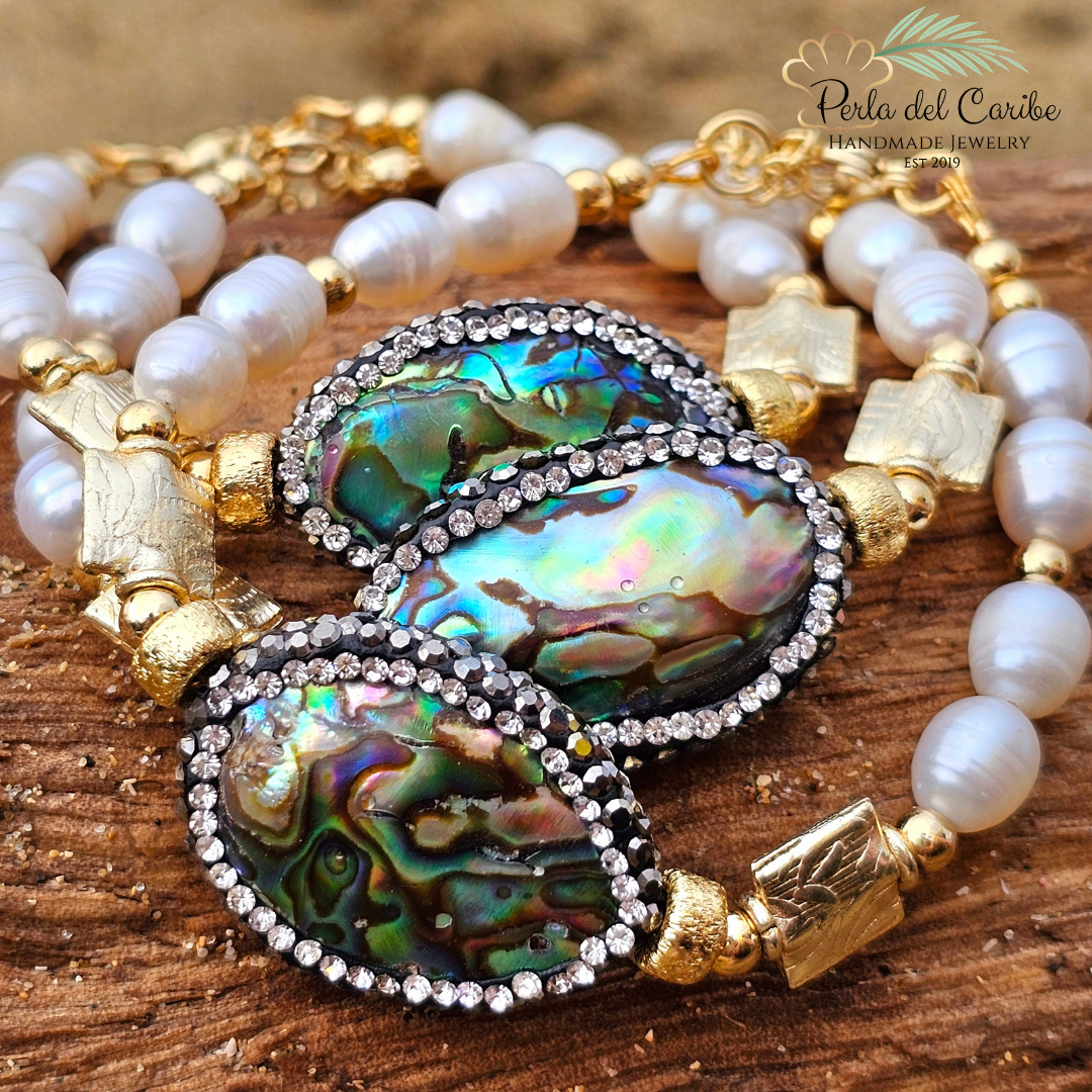 Abalone Shell & Pearls Bracelet