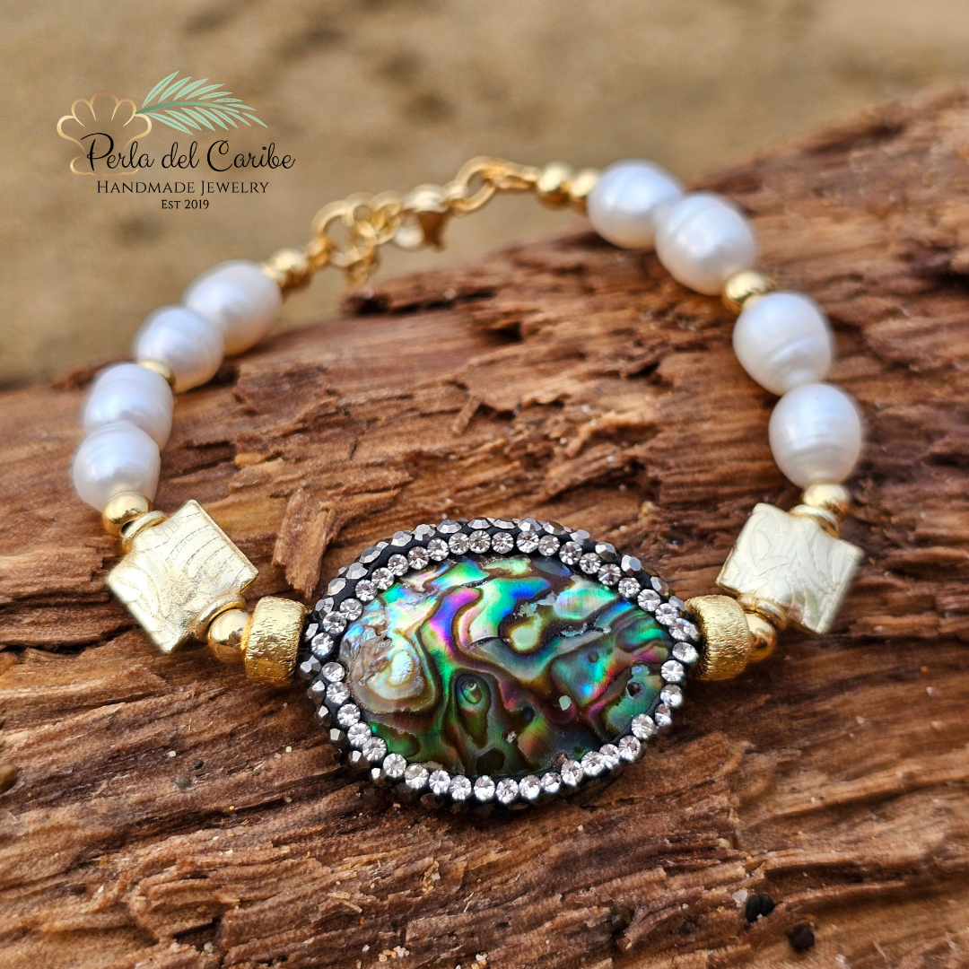 Abalone Shell & Pearls Bracelet