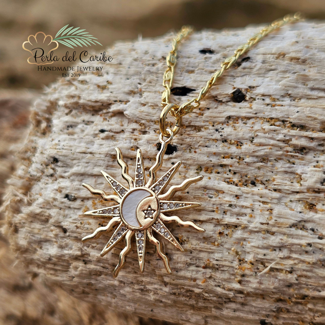 Moon and Sparkling Sun Pendant