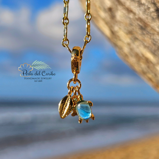 Ocean-Themed Gold-Plated Pendant