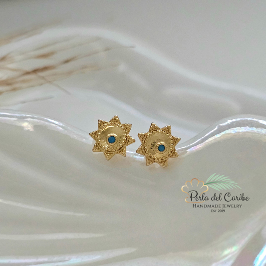 Light Blue Mini Sun Studs