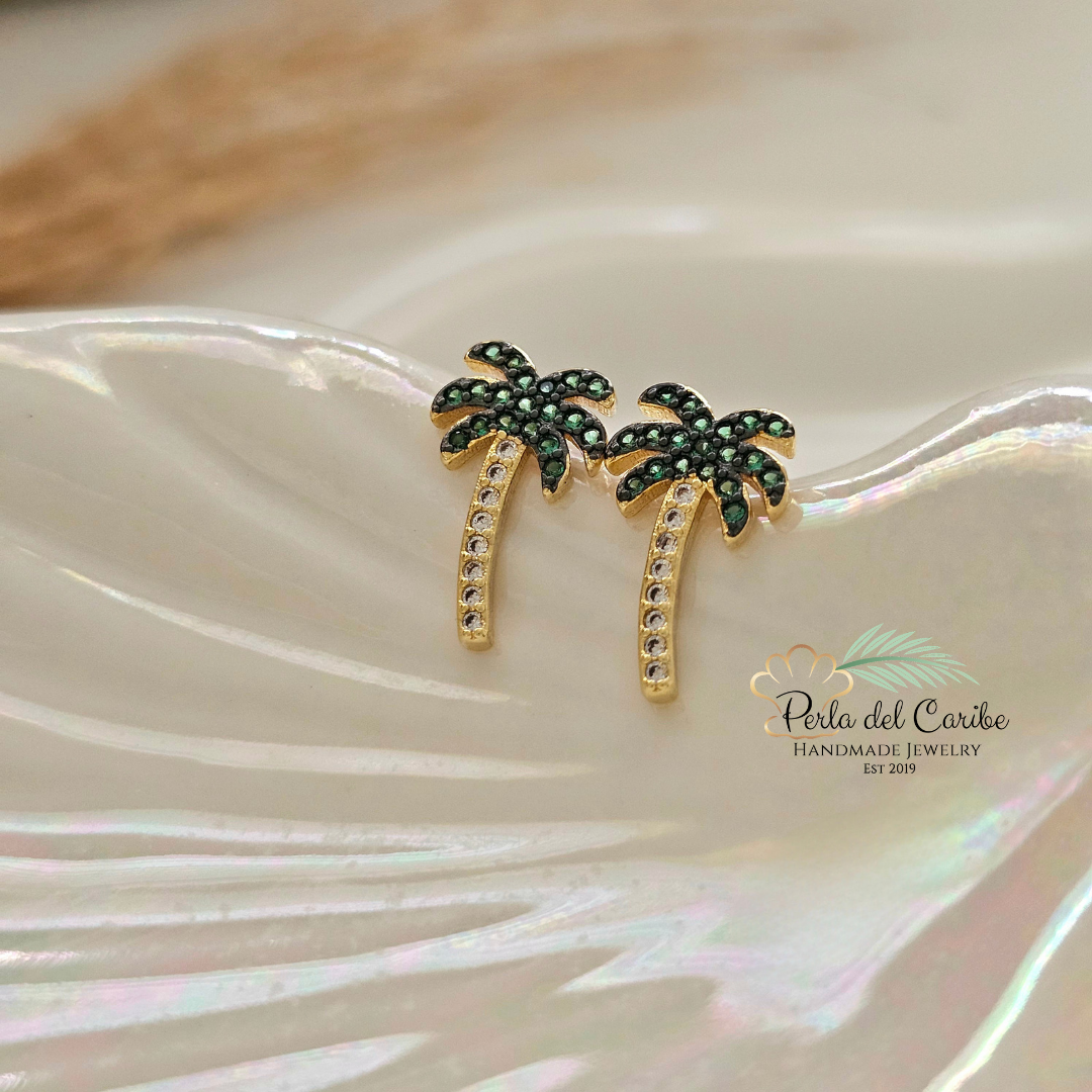Tropical Palm Tree Studs