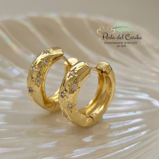 Sparkle Zirconia Hoops