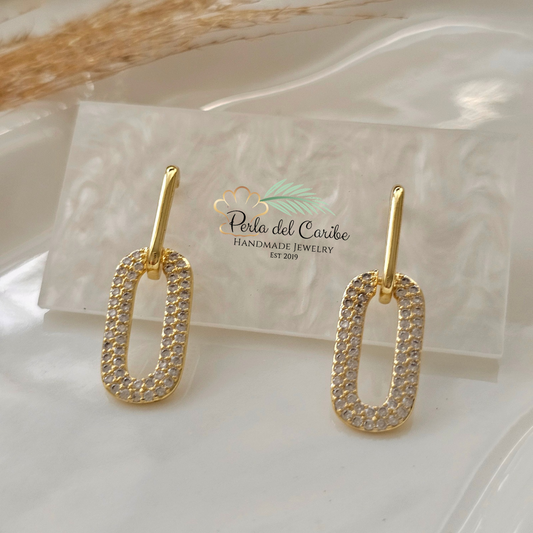 Oval Zirconia Earrings