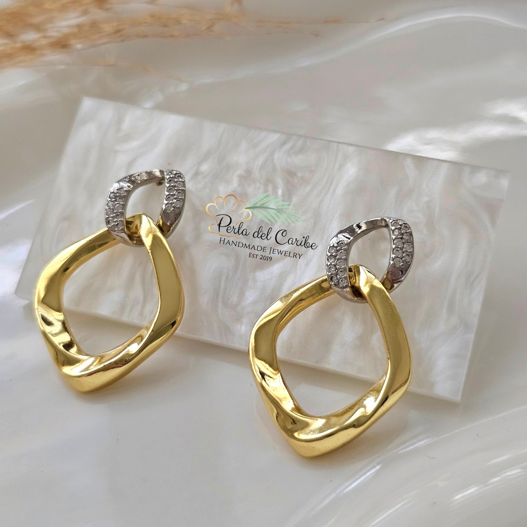 Two-Tone Rombo Earrings
