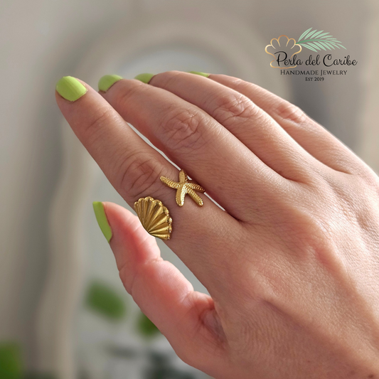 Shell & Starfish Ring