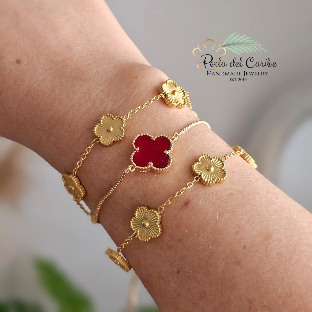 Red Clover / Flowers Bracelet