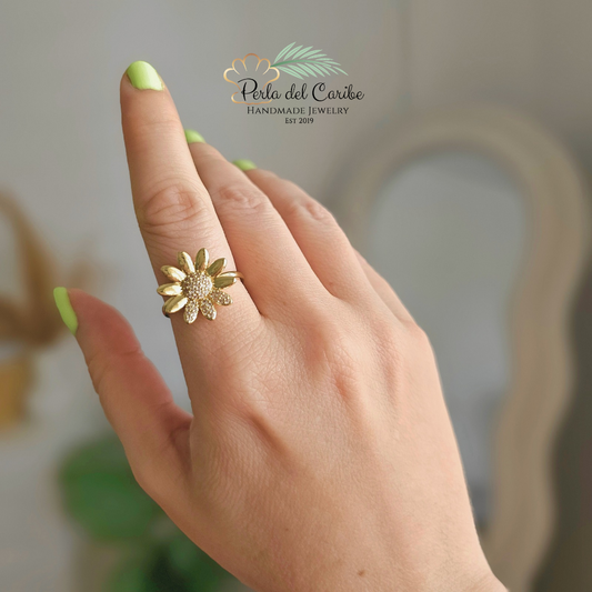 Sunflower Zirconia Ring