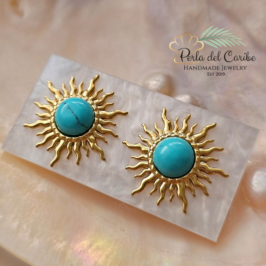 Turquoise Sun Studs