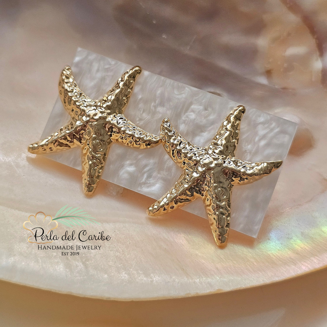 Hammered Starfish Studs