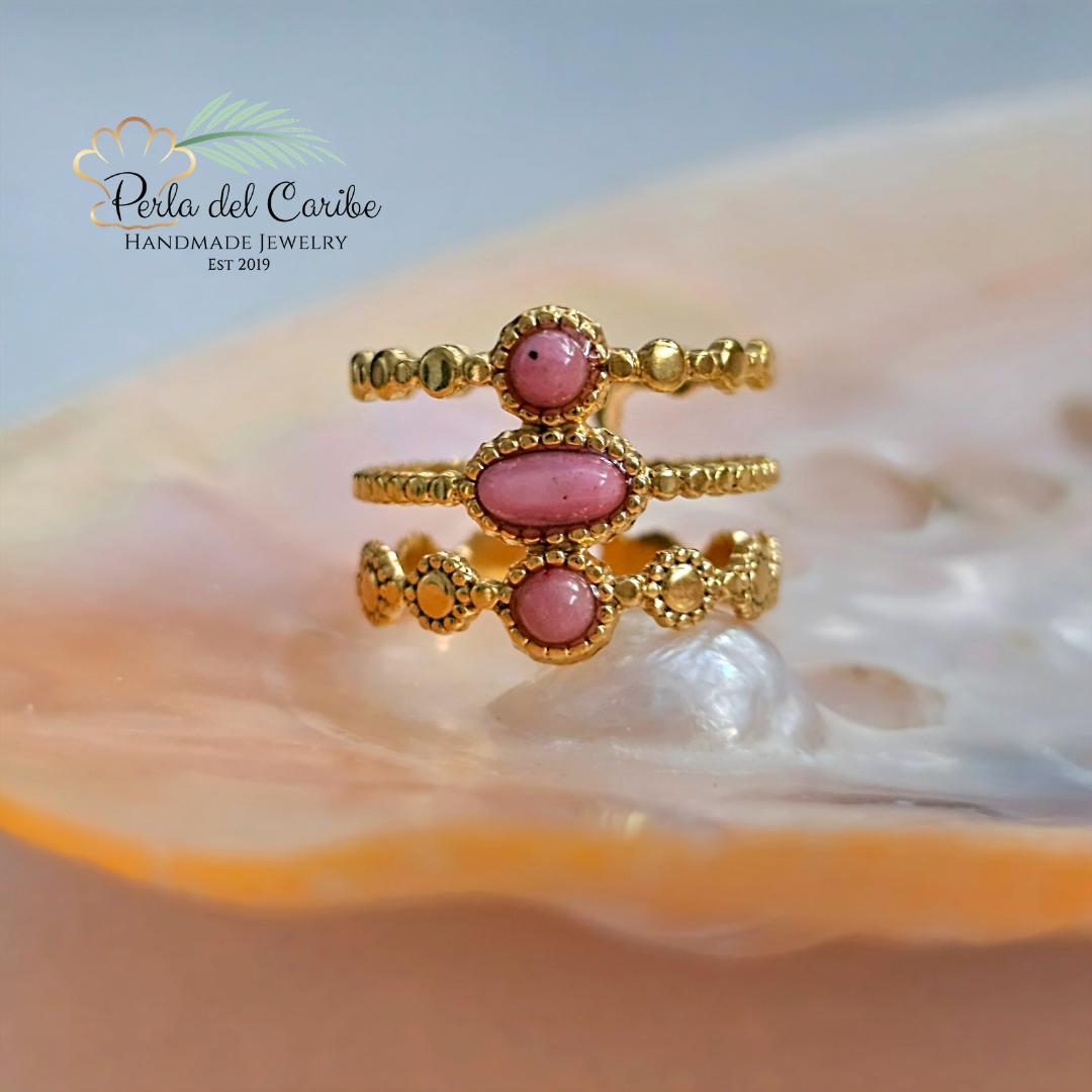 Vintage Pink Triple Ring