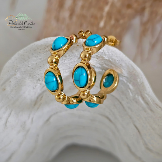 Turquoise Hoops