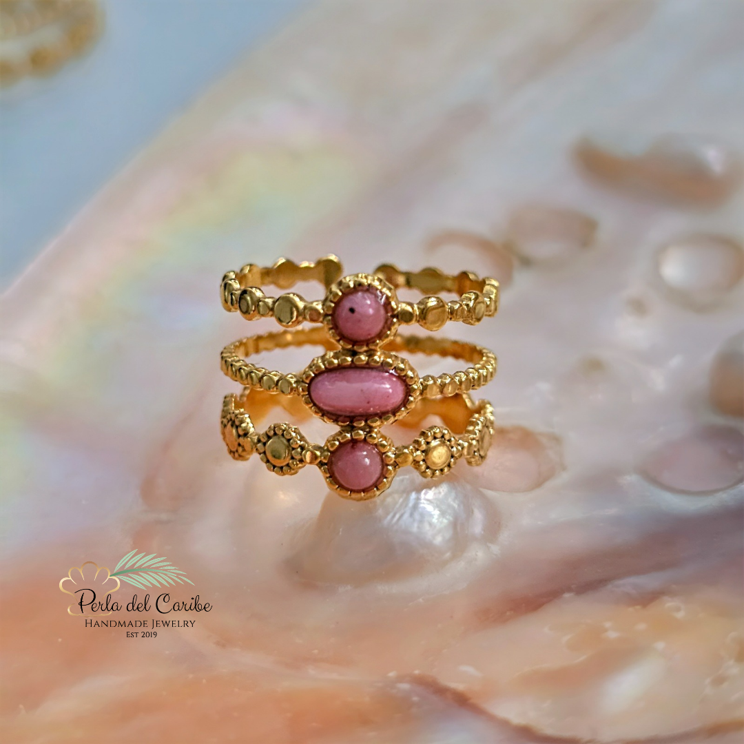 Vintage Pink Triple Ring