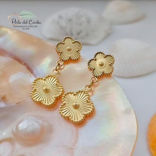 Gold Flower Earrings