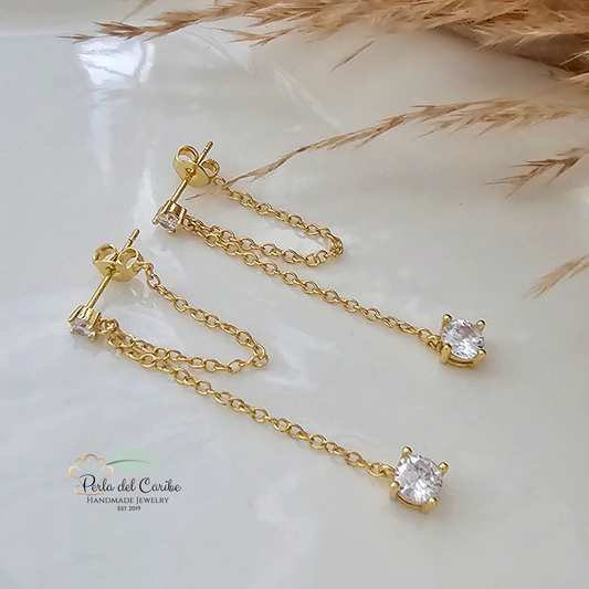 Zirconia Chain Earrings